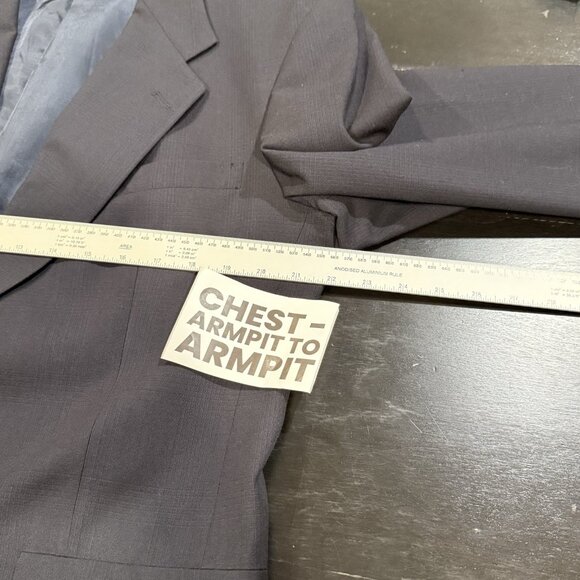 Hart Schaffner Marx Blazer Plaid Wool Blend Two Button Suit Jacket USA Mens 42R - Picture 12 of 14